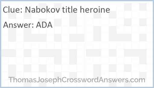Nabokov title heroine Answer