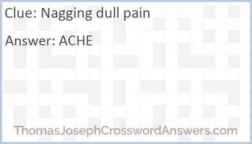 Nagging dull pain Answer