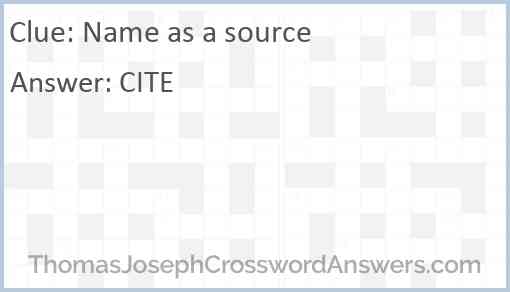 Name as a source Answer
