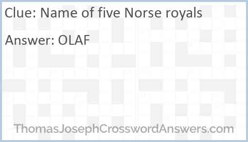 Name of five Norse royals Answer