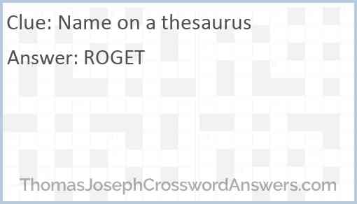 Name on a thesaurus Answer
