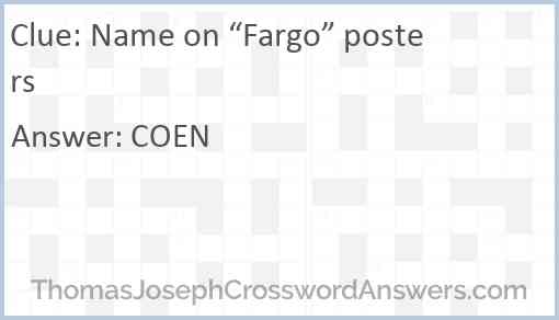 Name on “Fargo” posters Answer