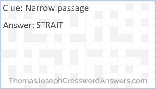 Narrow passage Answer