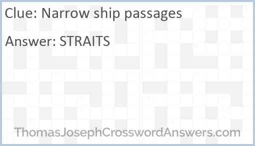 Narrow ship passages Answer