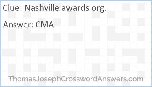 Nashville awards org. Answer