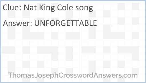 Nat King Cole song Answer