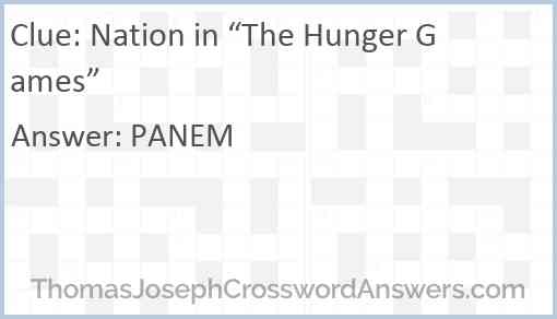 Nation in “The Hunger Games” Answer