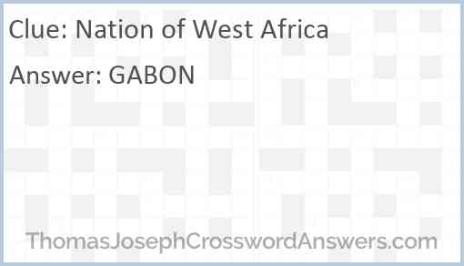 Nation of West Africa Answer