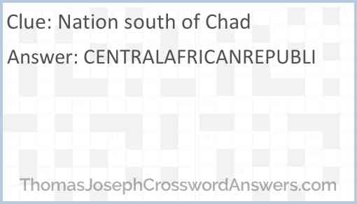Nation south of Chad Answer