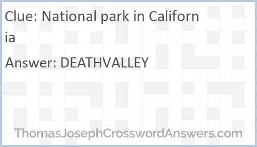 National park in California Answer