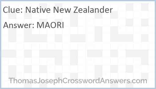 Native New Zealander Answer