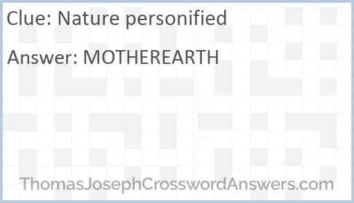 Nature personified Answer