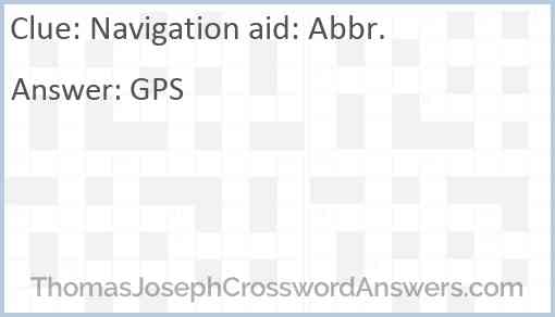 Navigation aid: Abbr. Answer