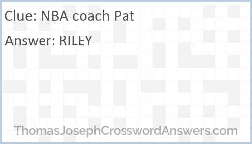 NBA coach Pat Answer
