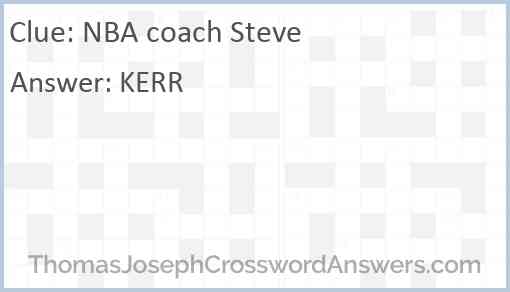 NBA coach Steve Answer