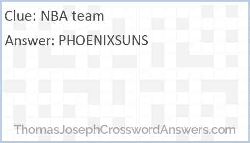 NBA team Answer