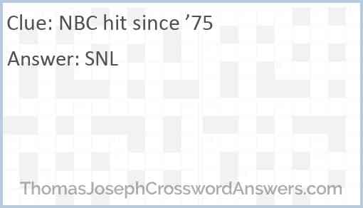 NBC hit since ’75 Answer