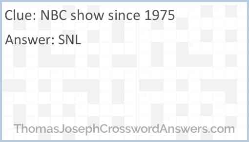 NBC show since 1975 Answer