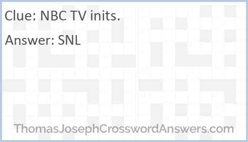 NBC TV inits. Answer