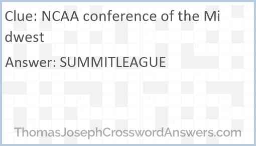 NCAA conference of the Midwest Answer