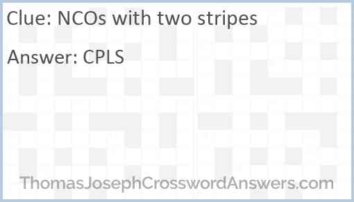 NCOs with two stripes Answer