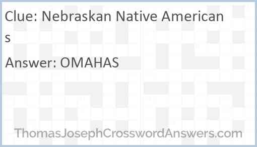 Nebraskan Native Americans Answer
