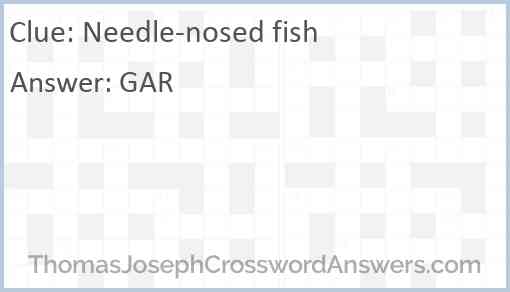 Needle-nosed fish Answer