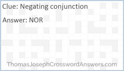 Negating conjunction Answer