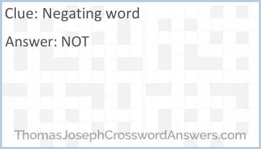 Negating word Answer