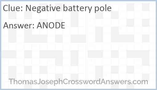 Negative battery pole Answer