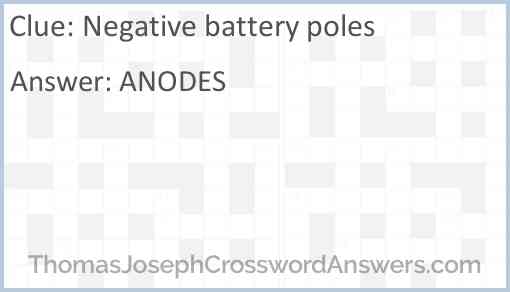 Negative battery poles Answer