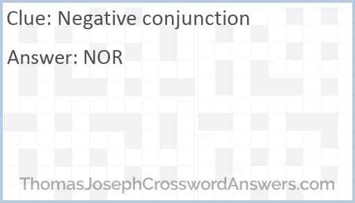 Negative conjunction Answer