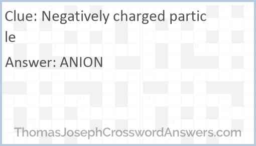 Negatively charged particle Answer