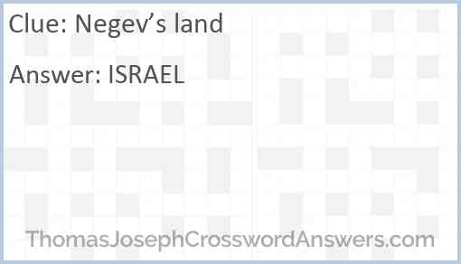 Negev’s land Answer