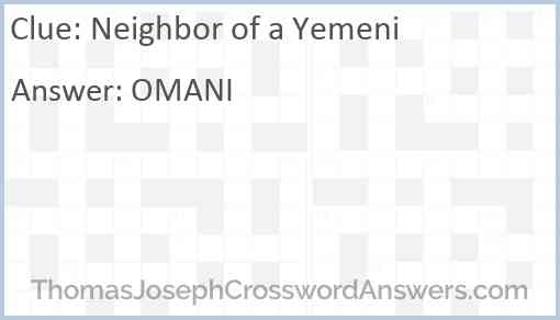 Neighbor of a Yemeni Answer