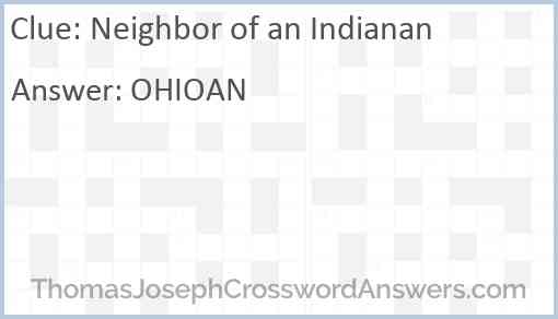 Neighbor of an Indianan Answer