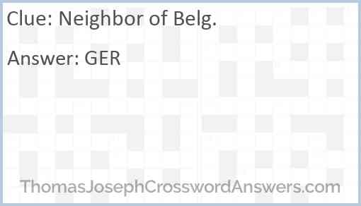Neighbor of Belg. Answer