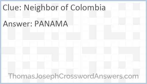 Neighbor of Colombia Answer