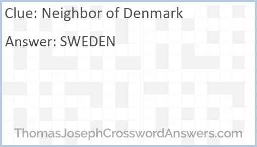 Neighbor of Denmark Answer