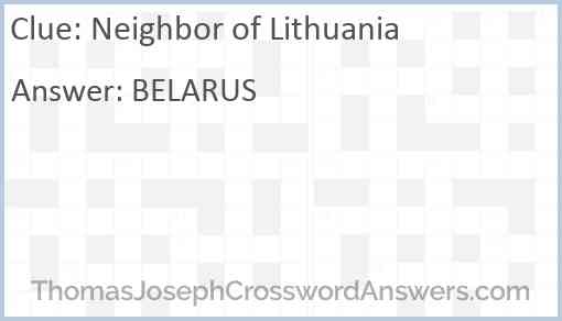 Neighbor of Lithuania Answer