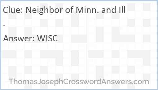 Neighbor of Minn. and Ill. Answer
