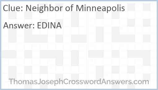 Neighbor of Minneapolis Answer