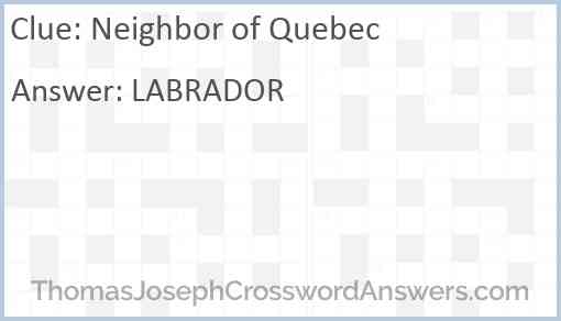 Neighbor of Quebec Answer