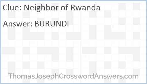 Neighbor of Rwanda Answer