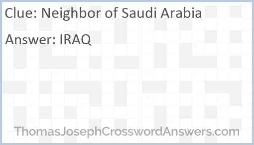 Neighbor of Saudi Arabia Answer