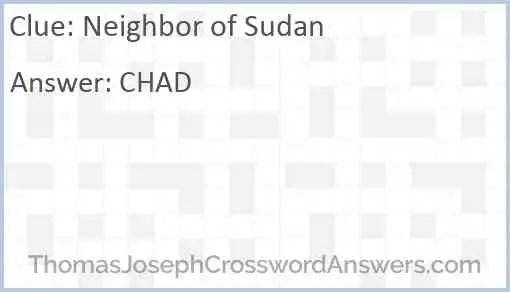 Neighbor of Sudan Answer