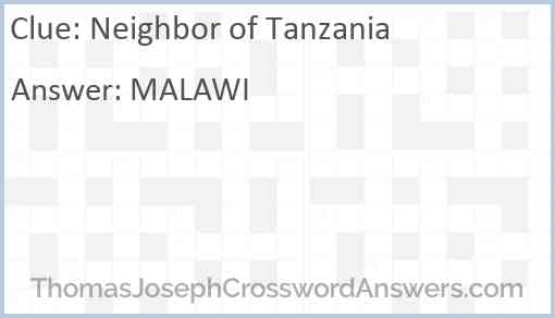 Neighbor of Tanzania Answer