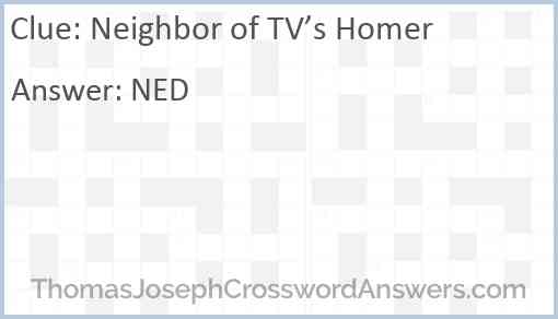 Neighbor of TV’s Homer Answer