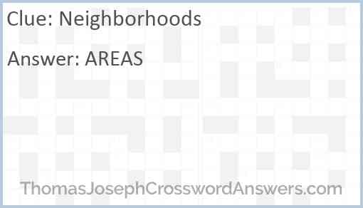 Neighborhoods Answer