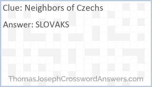 Neighbors of Czechs Answer